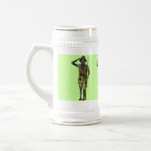 Cool grappige cyborg soldaat bier mok design (Links)