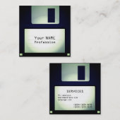 Cool grappige diskettestation vierkante visitekaartje (Voorkant / Achterkant)