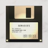 Cool grappige diskettestation vierkante visitekaartje (Achterkant)