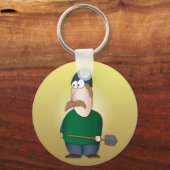 Cool grappige Farmer cartoon Sleutelhanger (Voorkant)