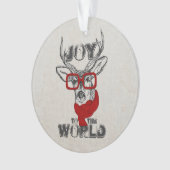 Cool grappige hertenschets "Joy to World", citaat Ornament (voorkant)