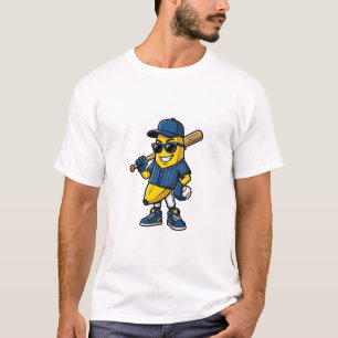 : Cool Grappige Honkbal Banaan Speler Sport Mascot T-shirt