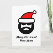 Cool grappige kerstman cartoon kerst kaart (Voorkant)