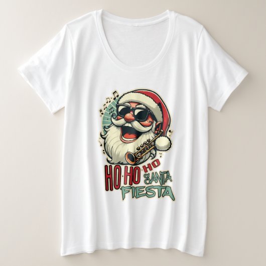 Cool grappige Kerstman met zonnebril - Ho-ho-ho Grote Maat T-shirt (Design voorkant)