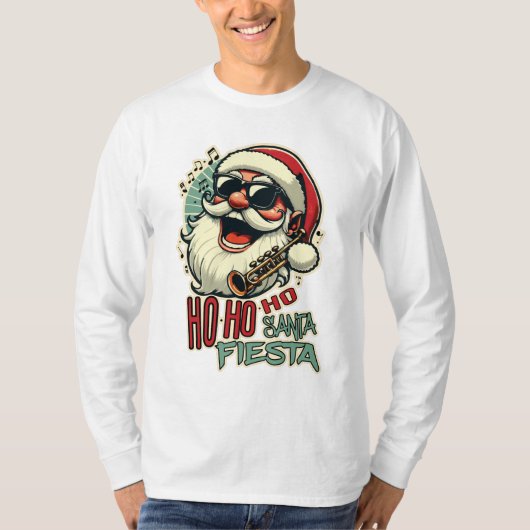 Cool grappige Kerstman met zonnebril - Ho-ho-ho T-shirt (Voorkant)