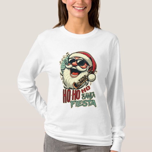 Cool grappige Kerstman met zonnebril - Ho-ho-ho T-shirt (Voorkant)