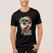 Cool grappige Kerstman met zonnebril - Ho-ho-ho Tri-Blend Shirt (Voorkant)