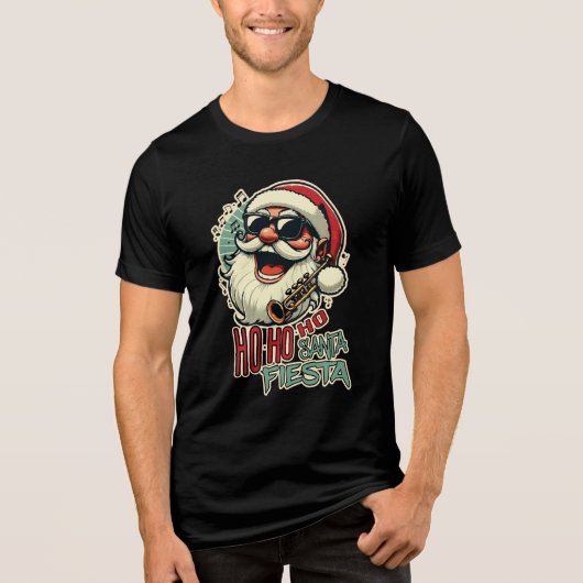 Cool grappige Kerstman met zonnebril - Ho-ho-ho Tri-Blend Shirt (Voorkant)