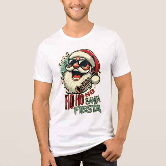 Cool grappige Kerstman met zonnebril - Ho-ho-ho Tri-Blend Shirt (Voorkant)