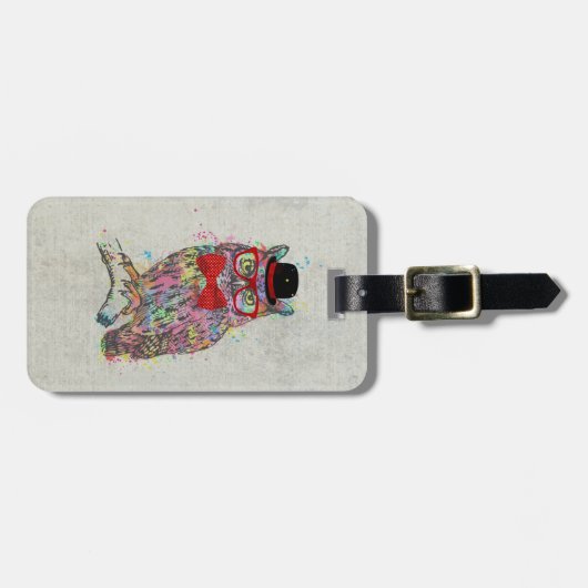 Cool grappige, kleurrijke waterverven bagagelabel (Voorkant horizontaal)