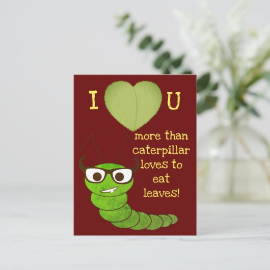 Cool grappige nerdy schattige caterantepijlerValen Feestdagenkaart (Staand voorkant)