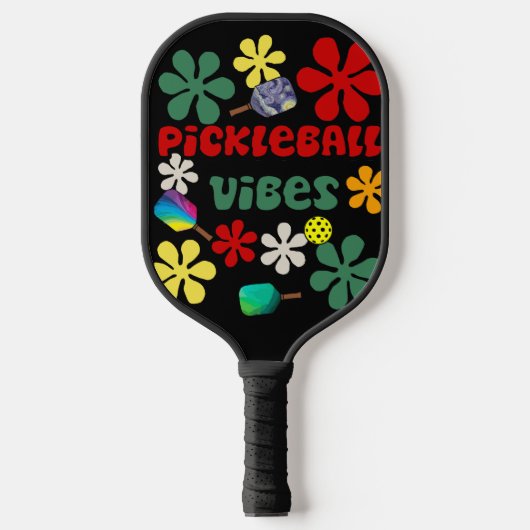Cool Grappige Pickleball Vibes Retro Art Paddle (Voorkant)