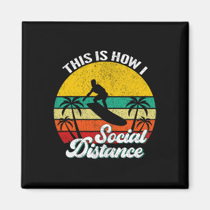 Cool Grappige Retro Zonsondergang Vintage Surfen S Magneet