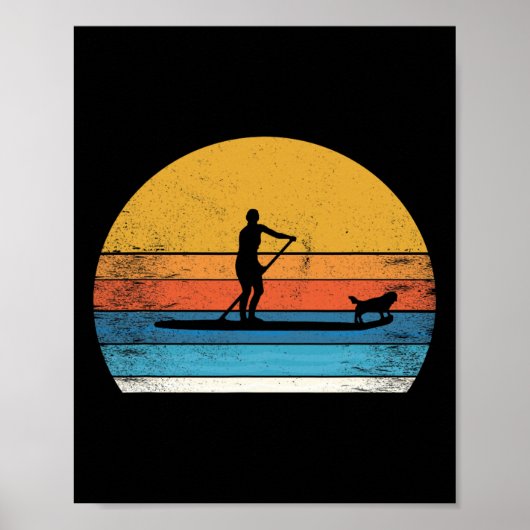 Cool Grappige Stand Up Paddle Board Hond Sup Paddl Poster (Voorkant)