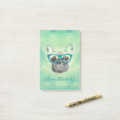 Cool grappige trendy  bulldog puppy post-it® notes (Op bureau)