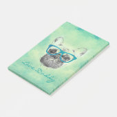 Cool grappige trendy  bulldog puppy post-it® notes (Schuin)