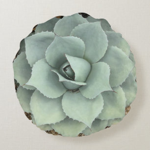 Cool Gray Agave Succulent Rond Kussen
