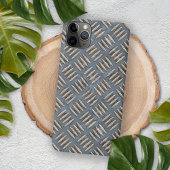 Cool Gray Blue Brown Worn Steel Treads Pattern iPhone Hoesje