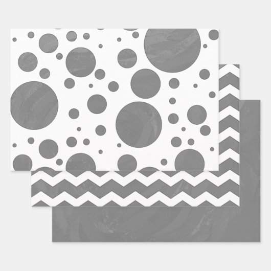 Cool Gray Coordinated Pattern Inpakpapier Vel (Set)