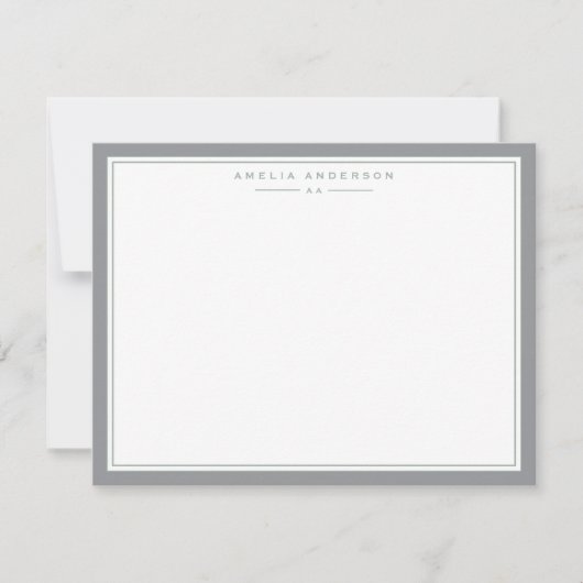 Cool Gray Frame Note Card Kaart (Voorkant)