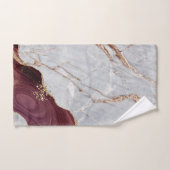 Cool Gray Gold Burgundy Marble Stone Bad Handdoek (Handdoek)