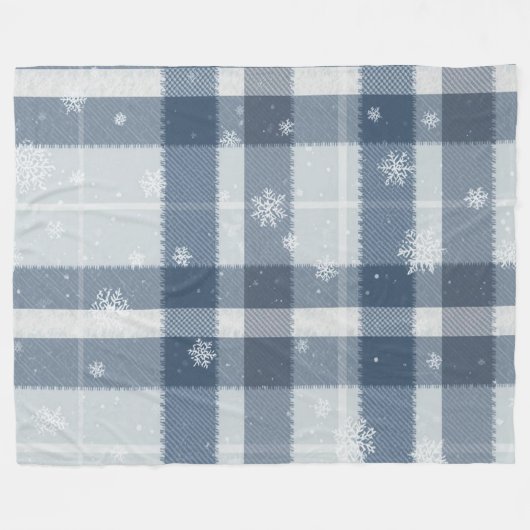 Cool Gray Minimalist Plaid Fleece Blanket (Voorkant (Horizontaal))