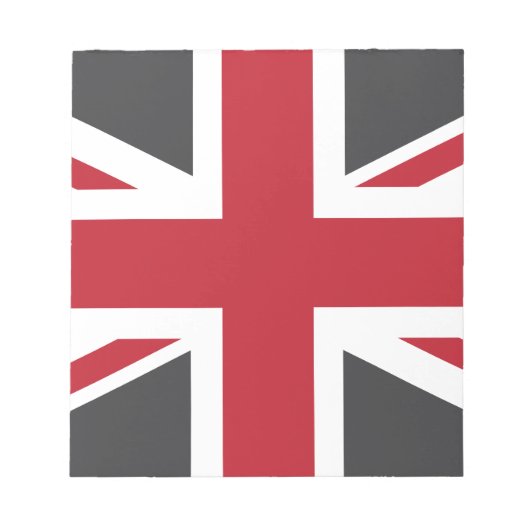 Cool Gray Red Union Jack British (UK) vlag Notitieblok (Voorkant)