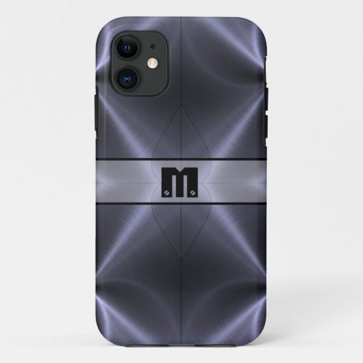 Cool Gray Shiny Stainless Steel Metal 14 Case-Mate iPhone Case (Achterkant)