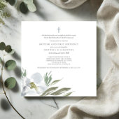 Cool Gray Waterverf Florals Twins Baptisme Kaart