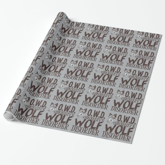 Cool Gray Wolf Cadeaupapier (Uitgerold)