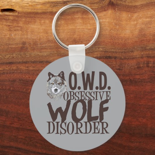 Cool Gray Wolf Sleutelhanger (Achterkant)