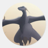 Cool Gray Wyvern Ronde Sticker (Voorkant)
