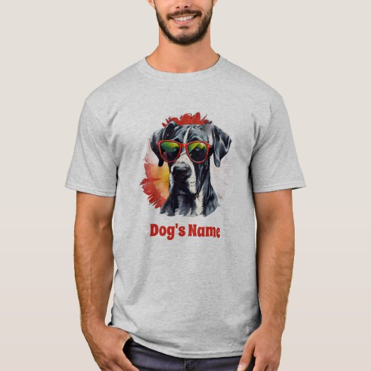 Cool Great Dane met zonnebril T-shirt (Voorkant)