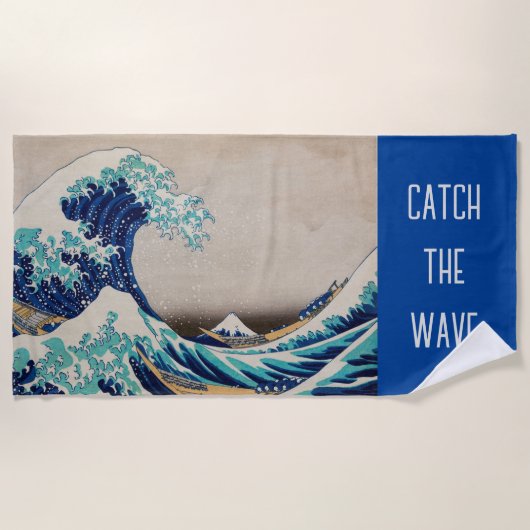 Cool Great Wave Hokusai "Catch the Wave" Strandlaken (Voorkant)