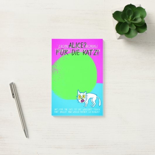 Cool Green Alice voor de kat' Post-it® Notes (Kantoor)