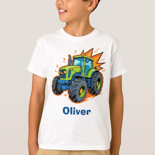 Cool Green Boerderij Tractor T-shirt (Voorkant)