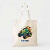 Cool Green Boerderij Tractor Tote Bag (Voorkant)