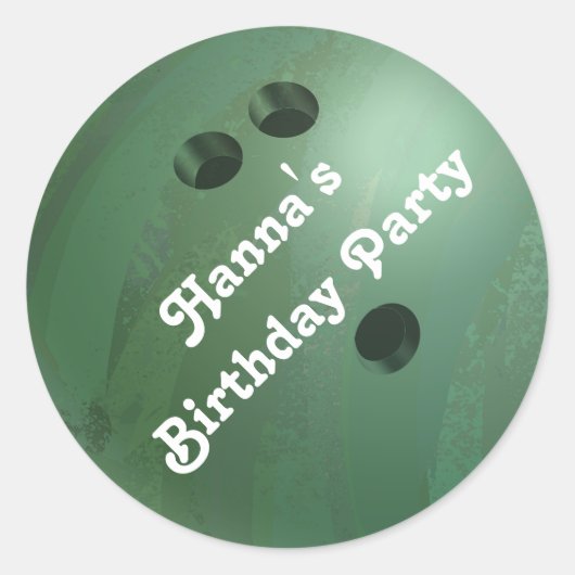 Cool Green Bowling Ball Custom Party Sticker (Voorkant)
