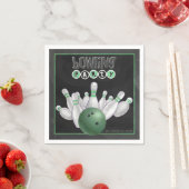 Cool Green Bowling Party Paper Napkins Servetten (Insitu)
