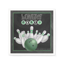 Cool Green Bowling Party Paper Napkins