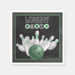 Cool Green Bowling Party Paper Napkins Servetten