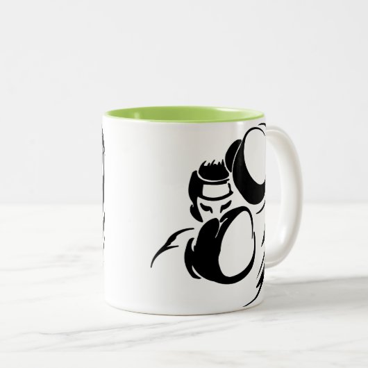 Cool Green Boxer Tweekleurige Koffiemok (Voorkant rechts)