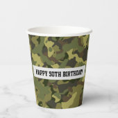 Cool Green Camo Happy Birthday Custom Age Papieren Bekers (Achterkant)