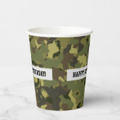 Cool Green Camo Happy Birthday Custom Age Papieren Bekers (Links)