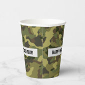 Cool Green Camo Happy Birthday Custom Age Papieren Bekers (Rechts)