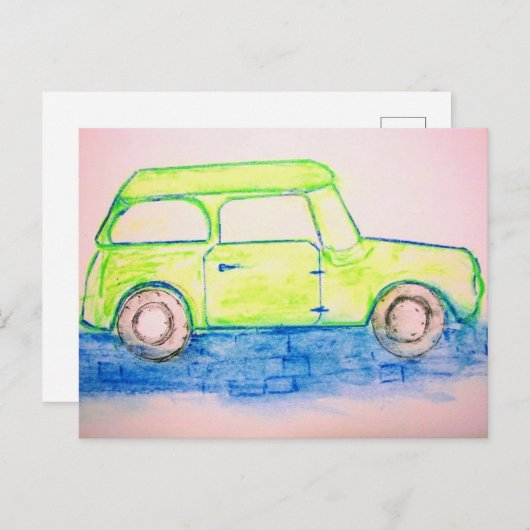 Cool Green Car Briefkaart (Voorkant / Achterkant)