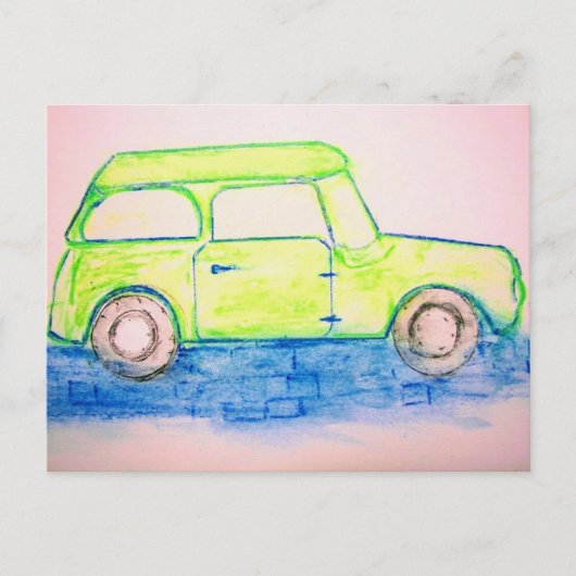 Cool Green Car Briefkaart (Voorkant)