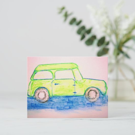 Cool Green Car Briefkaart (Staand voorkant)