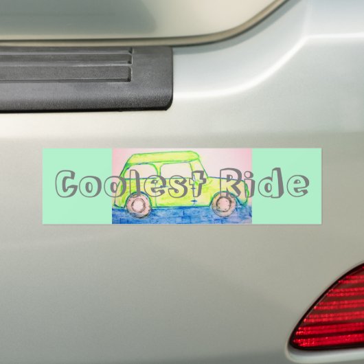 Cool Green Car coolest ride Bumpersticker (Op auto)