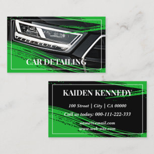 Cool Green Car Service Detailing Photo Template Visitekaartje